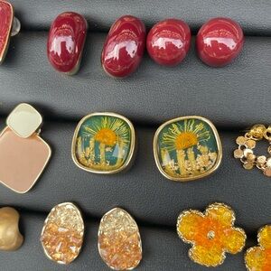 18K Gold-Plated Real Dried Flower Vintage Earrings | Timeless Nature-Inspired Je